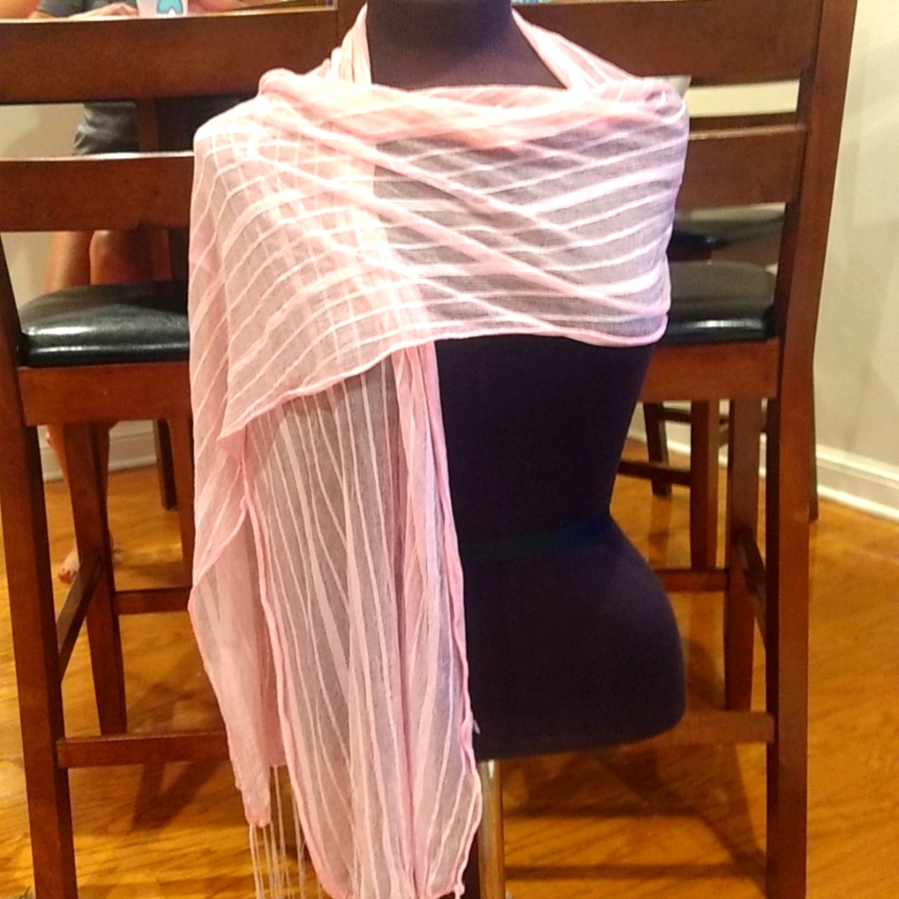 Shawl sheer mesh pink